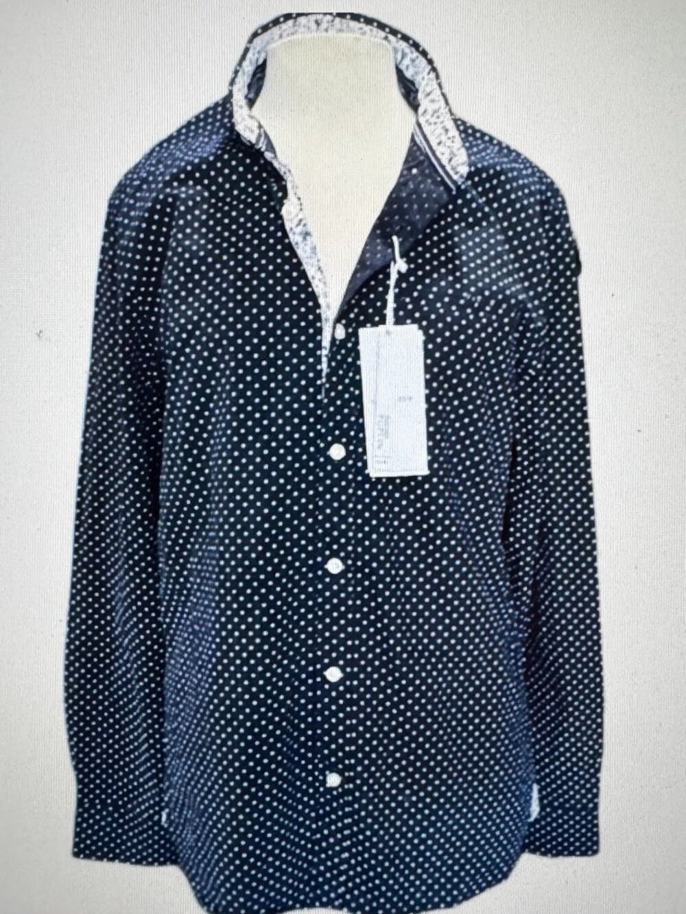 Level Ten Polka Dot Long Sleeve Button Down Floral Top Breathable Blouse NEW